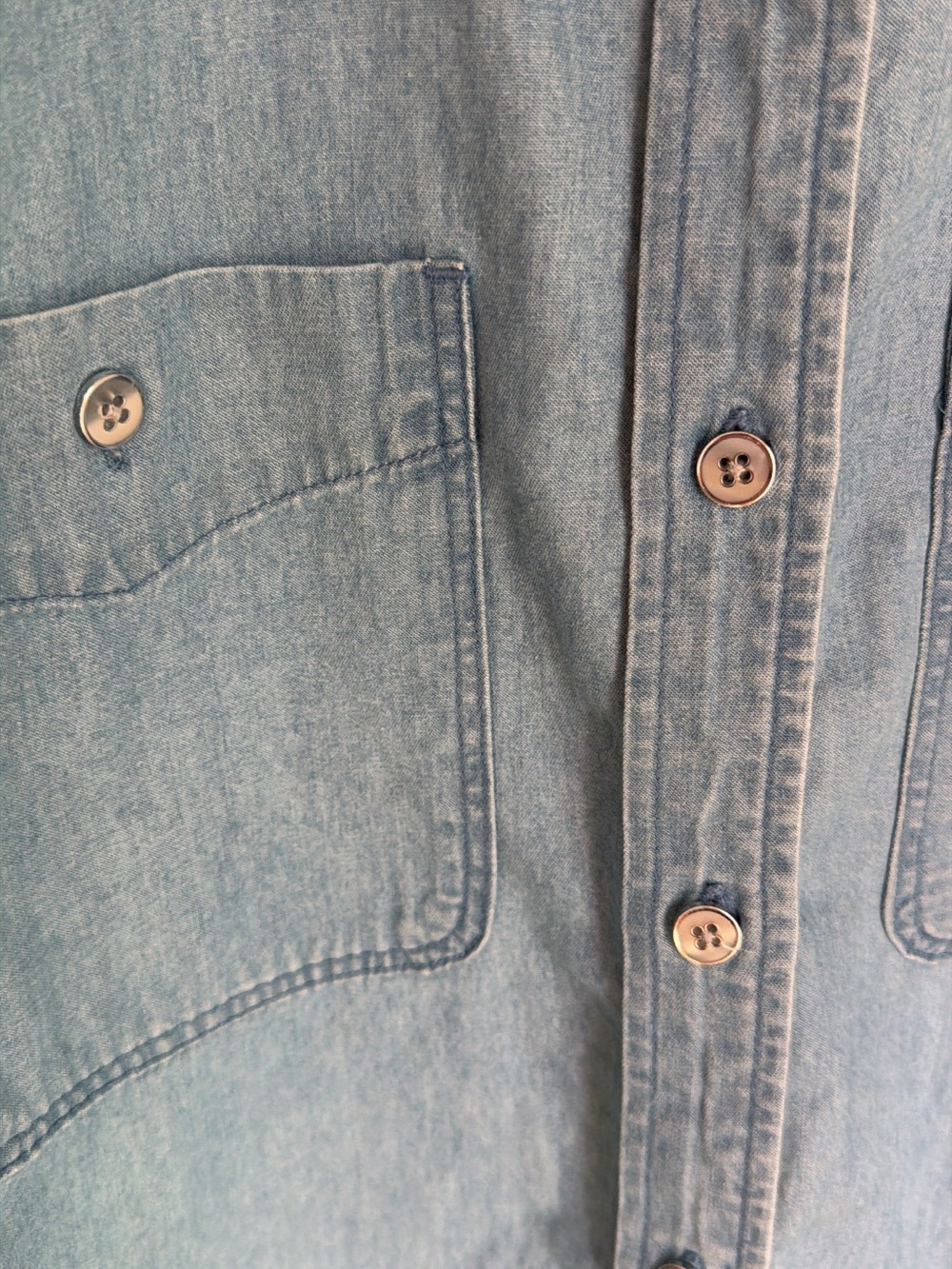 7 For All Mankind Light Blue 100% Cotton Sleeveless Denim Button-Down Vest - Picture 3 of 8